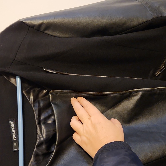 EUC Maurices leather and fabric jacket sz 1x - Picture 5 of 15